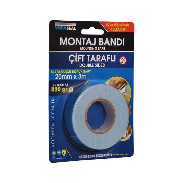 Vodaseal 20mmX3mt Çift Taraflı Montaj Bandı