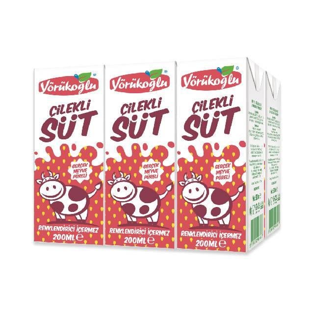 Yörükoğlu Çilekli Süt  6x180ml