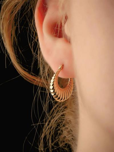 14 Ayar Altın Orta Boy Geniş Midye Küpe Altın Küpe14 Ayar Altın Orta Boy Geniş Midye Küpe Altın Küpe