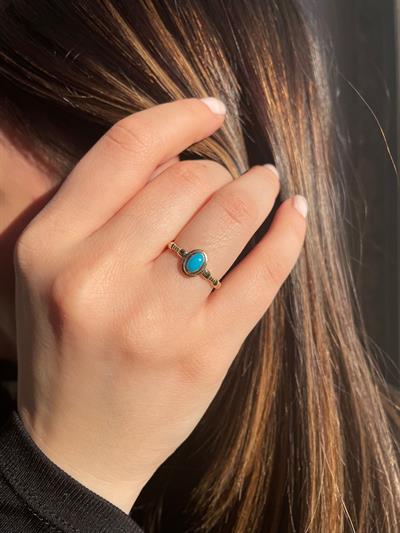 Firuze Taşlı 14 Ayar Altın Kadın YüzüğüFiruze Taşlı 14 Ayar Altın Kadın Yüzüğü