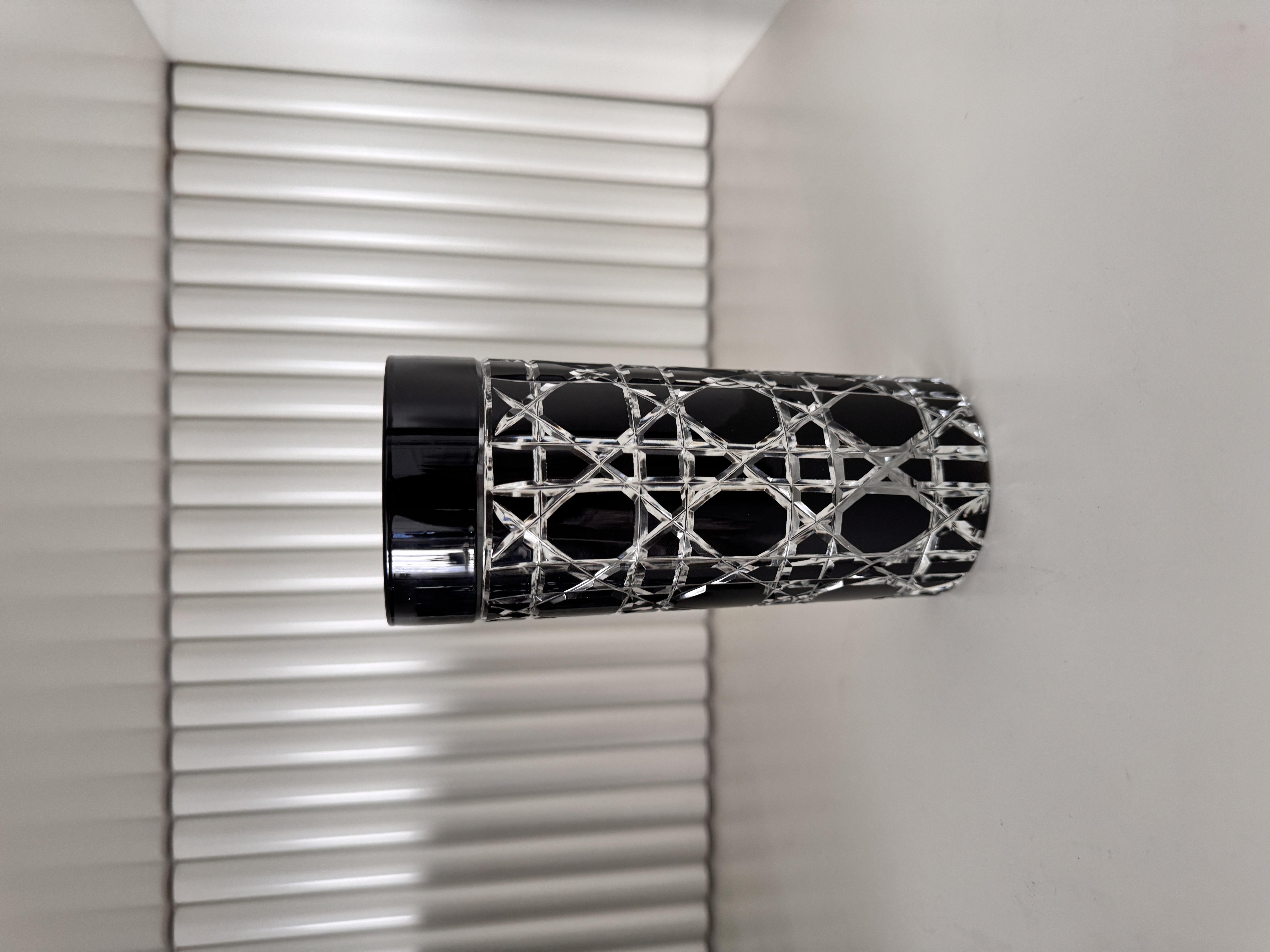 Kristal Kesme Cam Meşrubat Bardağı Siyah