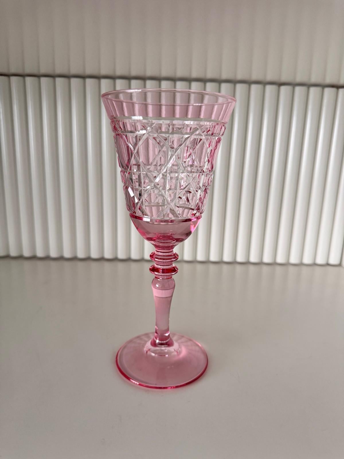 Kristal Kesme Cam Kadeh Hasır Desen Pempe