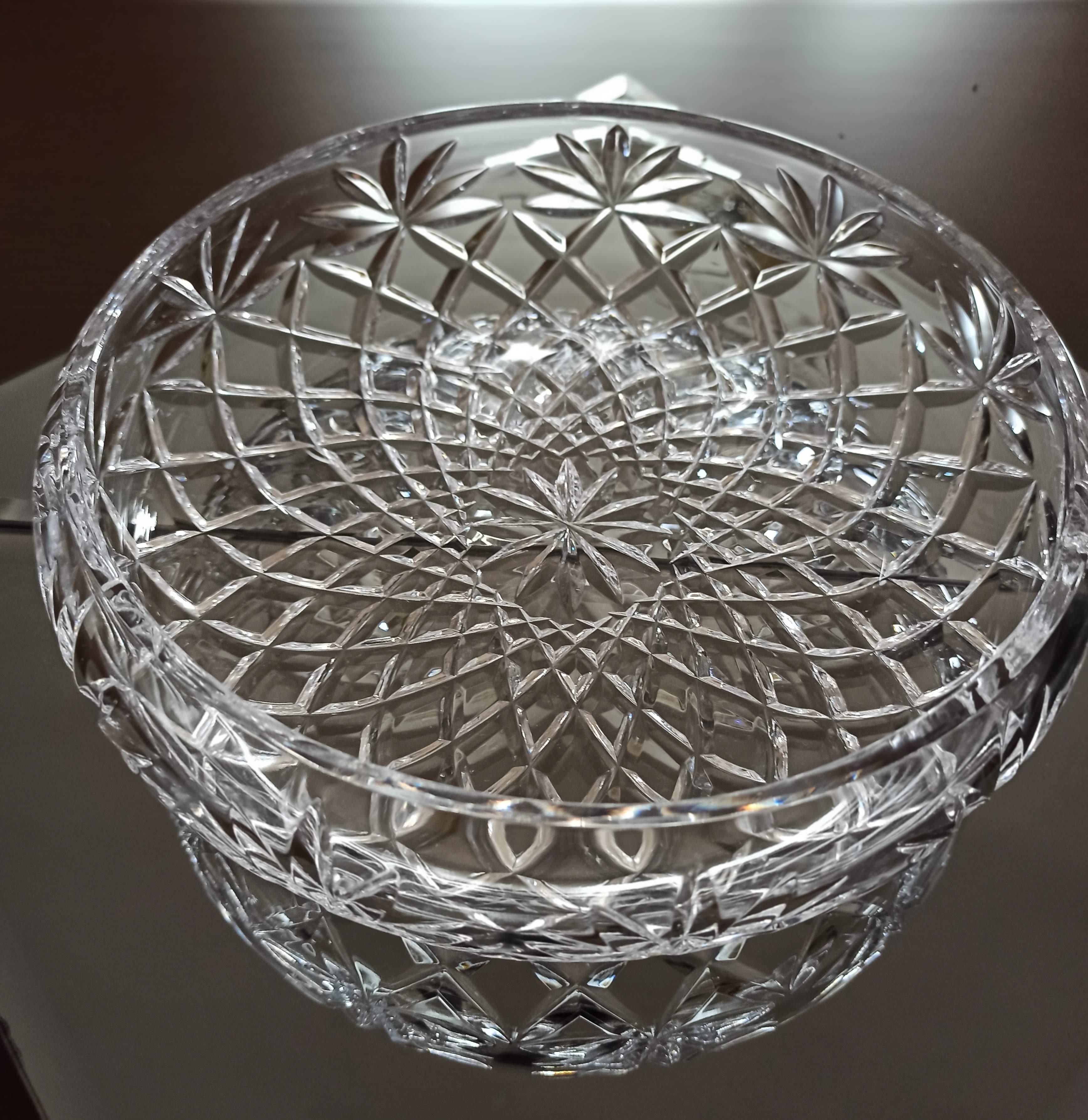 Kristal Kesme Cam Salata Kasesi 22 Cm