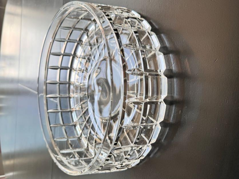 Merkür Kristal Kesme Cam Salata Kasesi Kare Dekor 28 cm