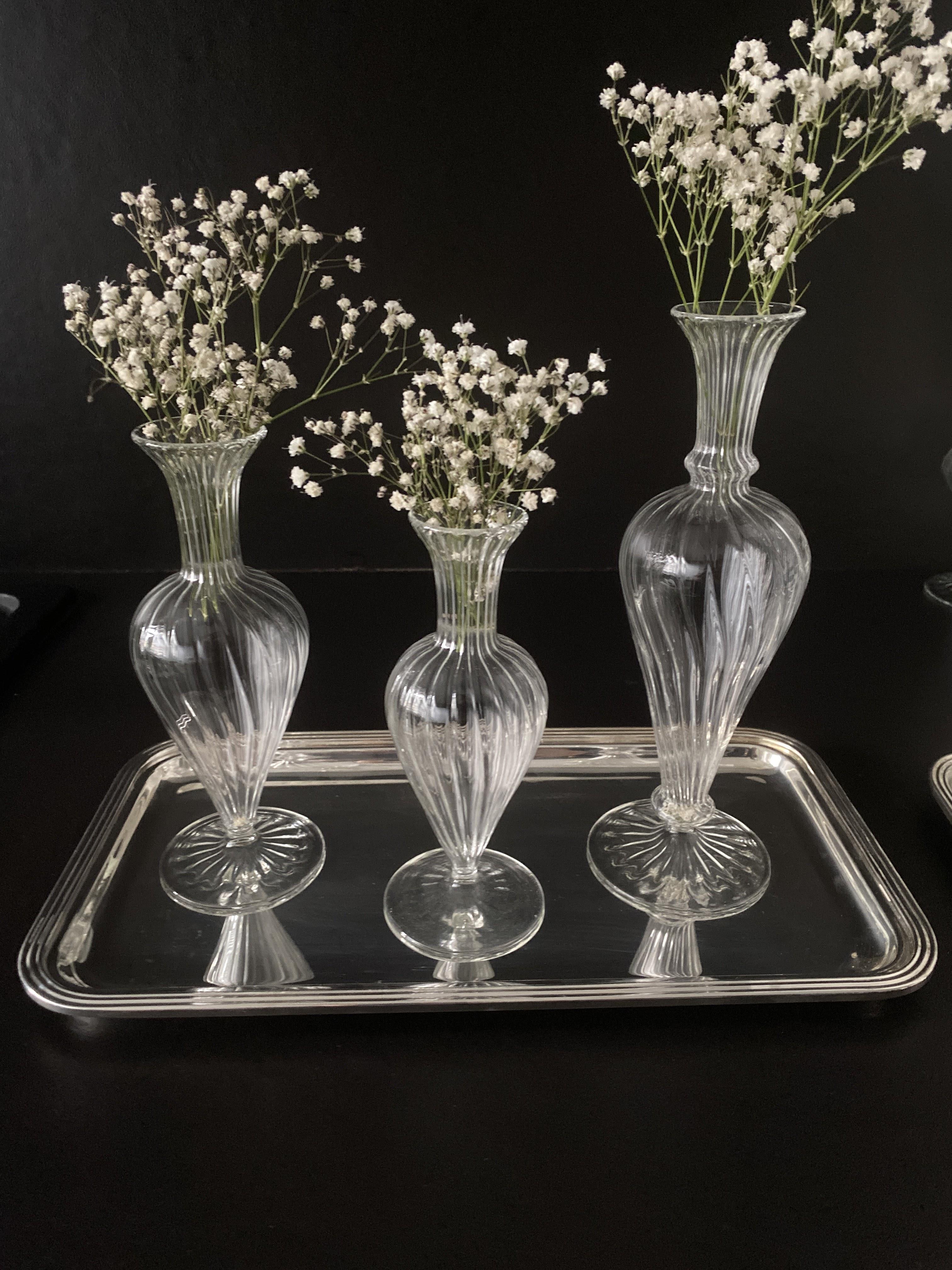 Üfleme Cam Minimal Vazo 3 Boy