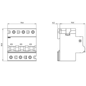 5SP4380-7 3X80A 10KA C Otomat 3 Faz