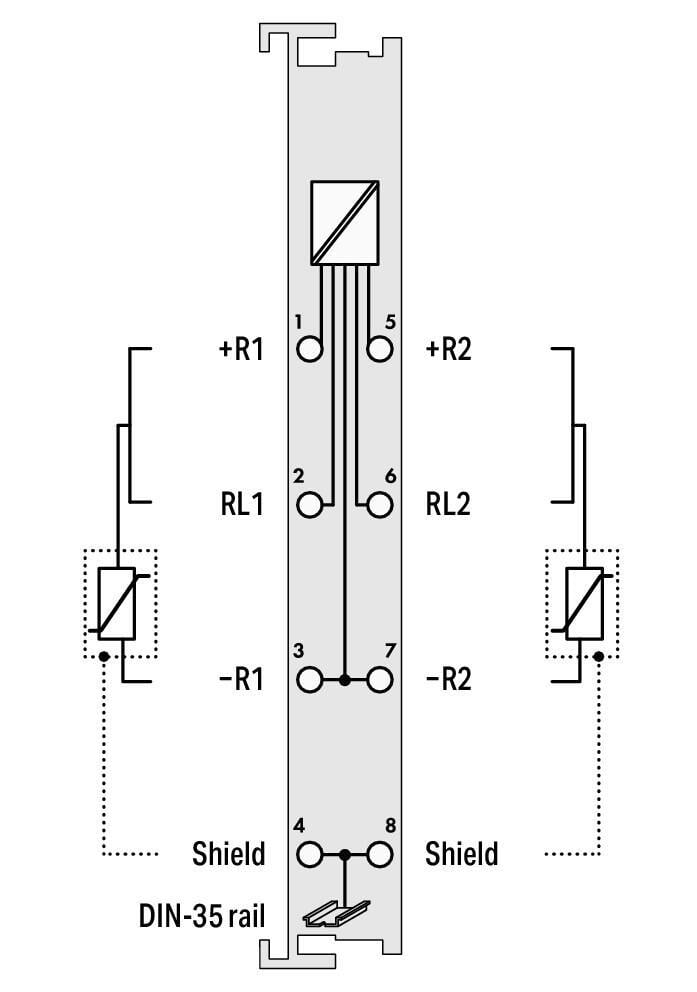 WAGO 750-461/020-000   2 Kanallı Analog Giriş NTC 20k Direnç Sensörleri için
