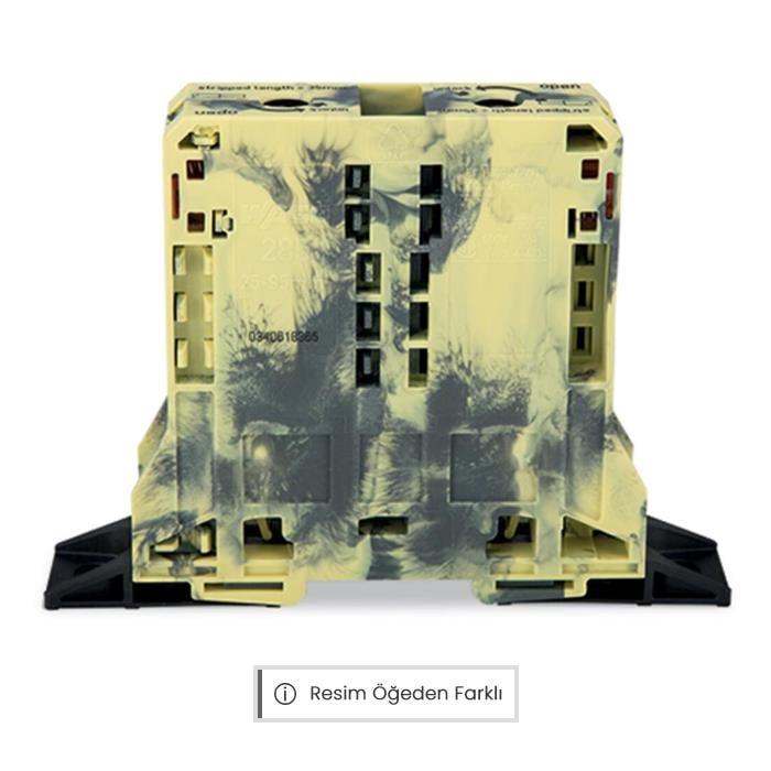 WAGO 285-187/999-950 2 İletkenli Geçiş Klemensi 95 Mm² Ex E Iı Uygulamaları İçin Uygun Sabitleme Flanşlı Koyu Gri-Sarı