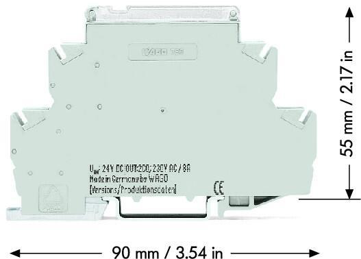 WAGO 789-571 Kilitleme Rölesi Modülü Nominal Giriş Gerilimi 24VDC 1 Normalde Açık Kontak Sınırlayıcı Sürekli Akım 16A Kırmızı Durum Göstergesi Modül Genişliği 18mm 2.50mm² Gri
