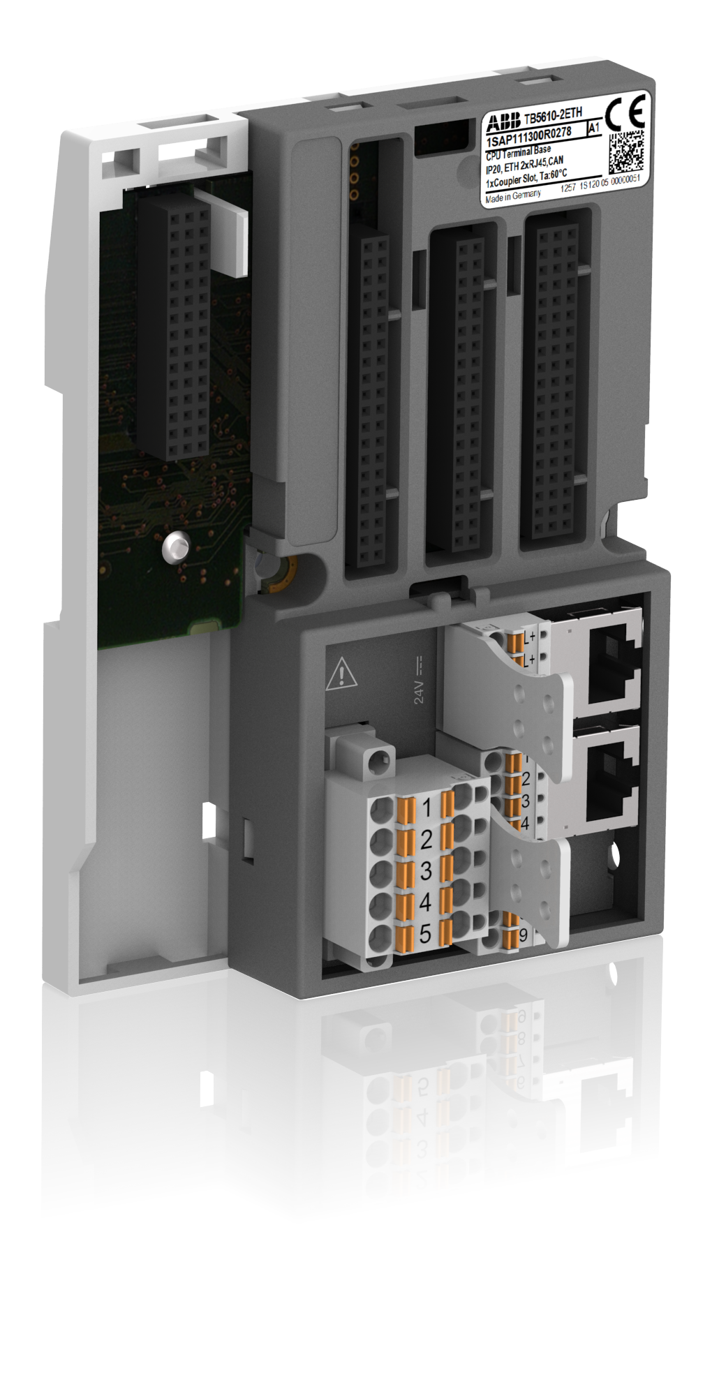 TB5610-2ETH  TERMİNAL TABANI AC500 V3 İÇİN İLETİŞİM MODÜLÜ İÇİN 1 YUVA - 2 ETHERNET ARAYÜZÜ - 1 SERİ ARAYÜZ - 1 CAN ARAYÜZÜ 