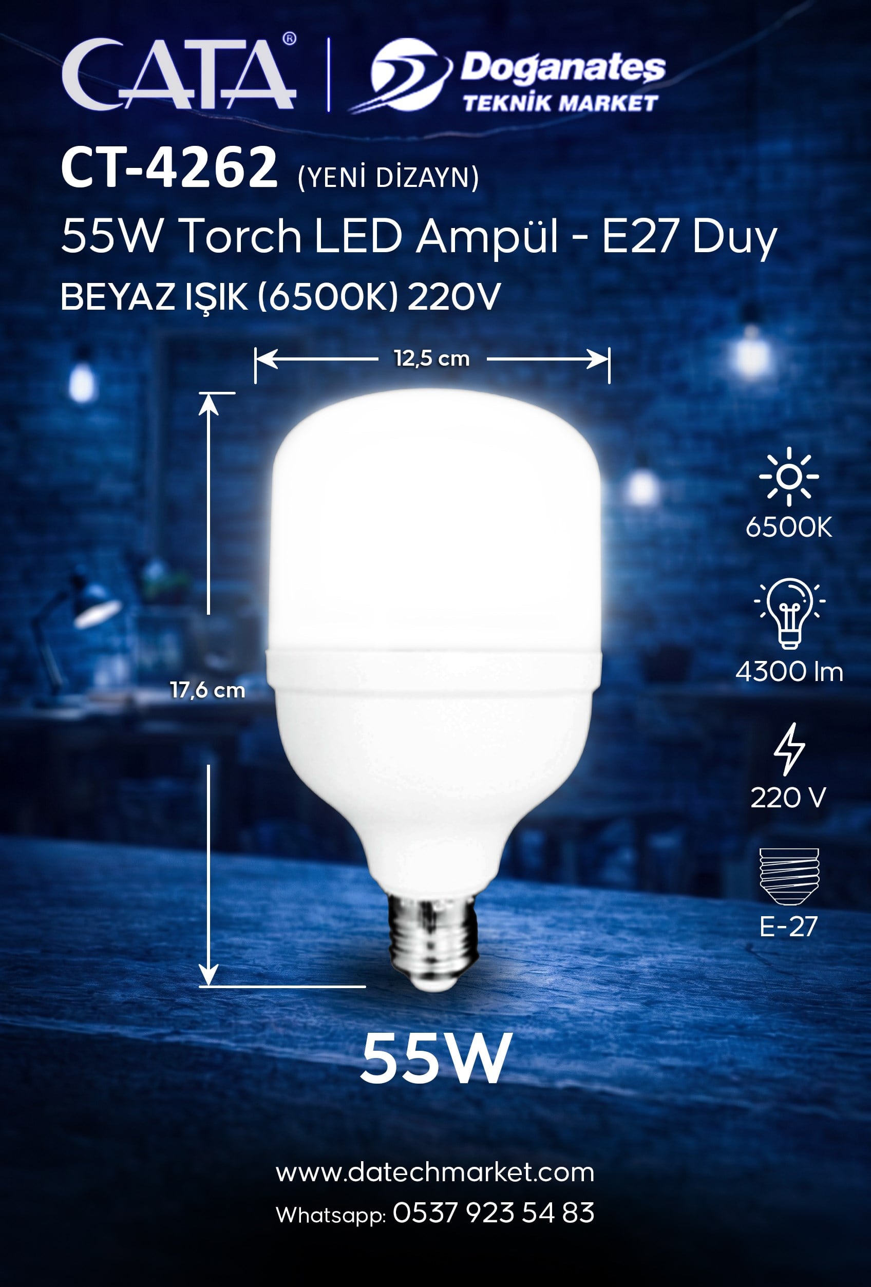 CT 4262 55W LED AMPUL E27 (BEYAZ IŞIK)