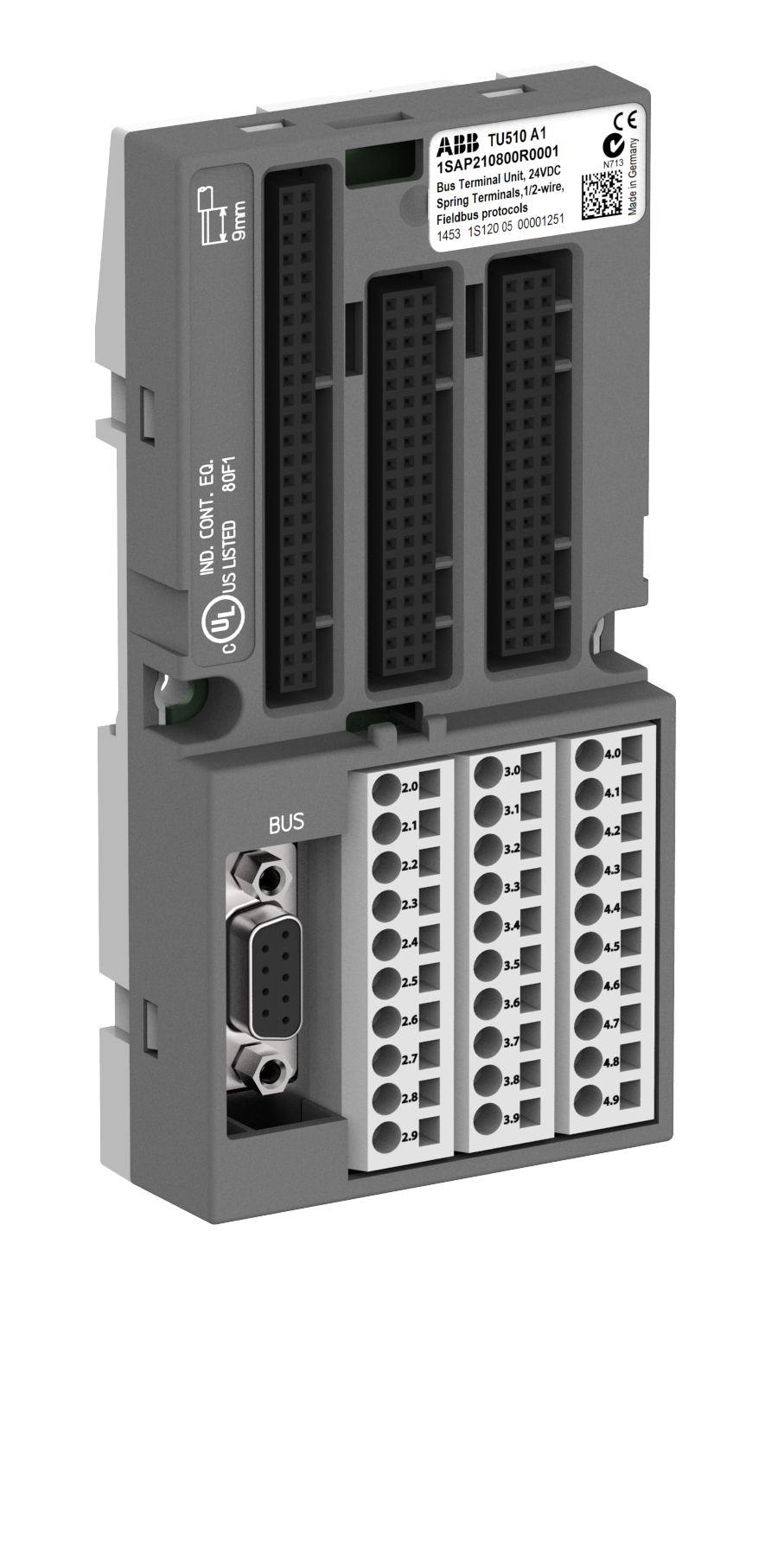 TU510  ARAYÜZ TERMİNAL ÜNİTESİ SERİ PROTOKOLLER İÇİN YAY TERMİNALLERİ D-SUB 9 KONEKTÖRÜ