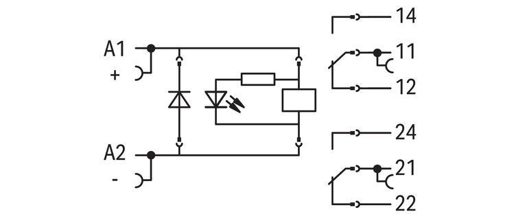 WAGO 788-346   Röle Modülü Nominal Giriş Gerilimi 24VDC 2 Değişken Kontak Sınırlayıcı Sürekli Akım 8A Manuel Çalıştırmalı Kırmızı Durum Göstergesi Modül Genişliği 15mm