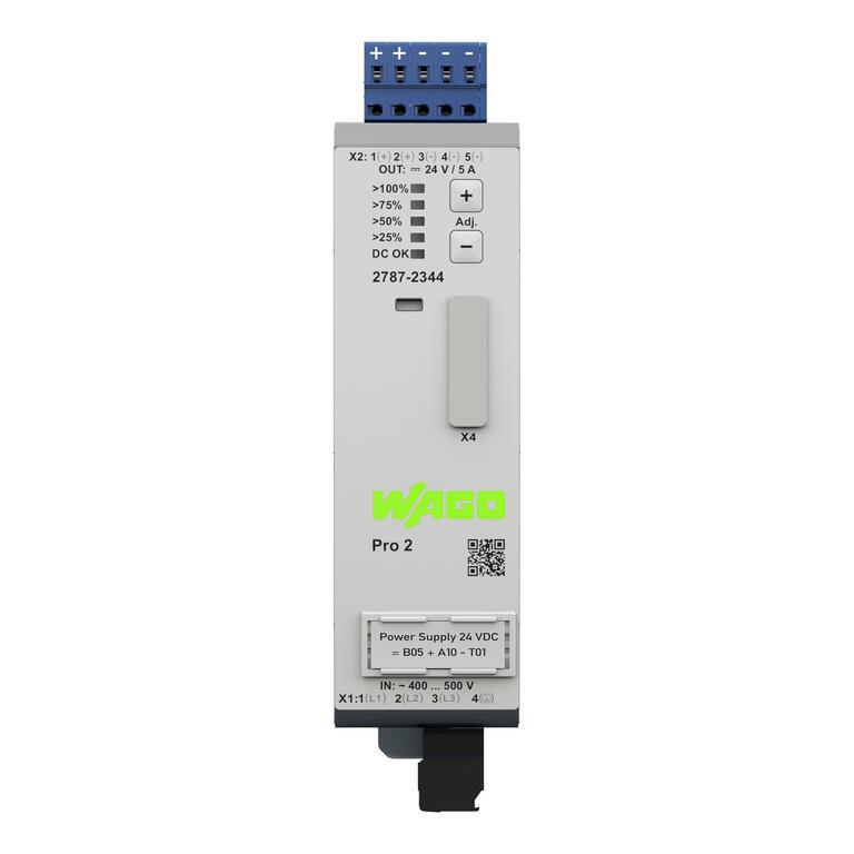 WAGO 2787-2344 Güç kaynağı Pro2 3 fazlı 24VDC Çıkış gerilimi 5A Çıkış akımı TopBoost + PowerBoost İletişim yeteneği