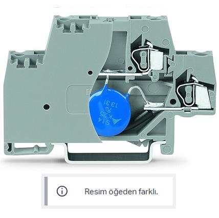 WAGO 280-504/281-588  Bileşen Klemensi İki Katlı Sonlandırma Plakalı Varistörlü DIN-ray 35x15 ve 35x7.5 İçin; 2.5mm² CAGE CLAMP® 2.50mm² Gri
