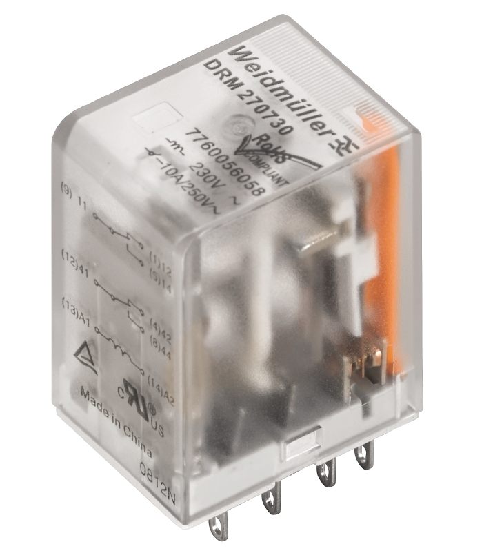 7760056051 DRM270024 Röle Kontak Sayısı: 2 Co Kontağı - Agni Flaş Altın Kaplama - Nominal Kontrol Gerilimi: 24v Dc Sürekli Akım: 10A Tak-Çıkar Bağlantı