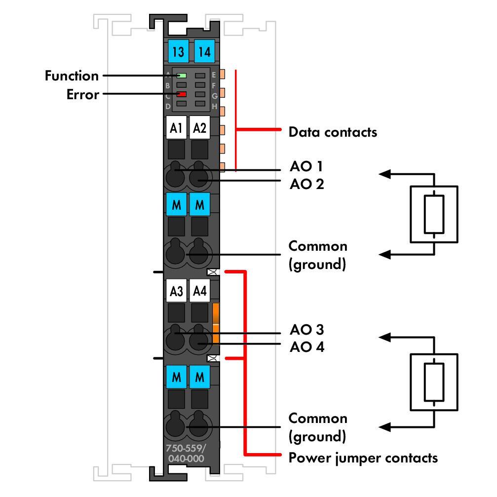 WAGO 750-559/040-000 4 Kanallı Analog Çıkış 0-10 VDC Aşırı