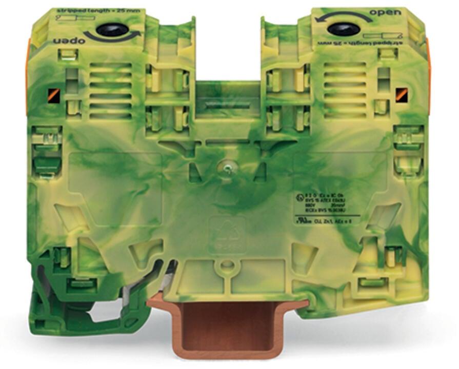 WAGO 285-137/999-950 2 İletkenli Topraklı Klemens 35 Mm² Ex E Iı Uygulamaları İçin Uygun Sadece Dın 35 X 15 Ray İçin Power Cage Clamp Yeşil-Sarı