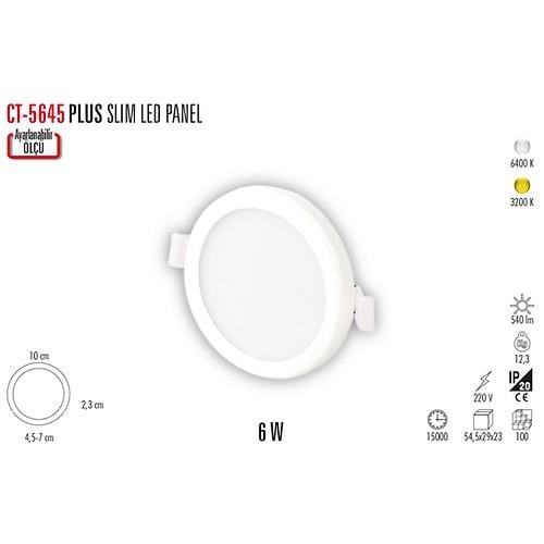 CT-5645 PLUS 6W 6400K S.A LEDLİ SPOT