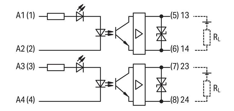WAGO 857-1430   Optokuplör Modülü 2 Portlu Nominal Giriş Gerilimi 24VDC Çıkış Gerilimi Aralığı 3 - 31.2 VDC Sınırlayıcı Sürekli Akım 3A 2 Telli Bağlantı Sarı Durum Göstergesi Modül Genişliği 6mm Açık Gri
