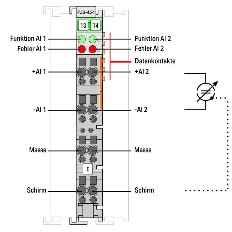 WAGO 753-454  2 Kanallı Analog Giriş 4 - 20 mA Diferansiyel Giriş
