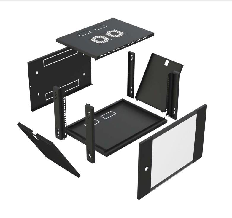 DAPER095360 9U 530X500X600 E SERİSİ DUVAR TİPİ RACK KABİN