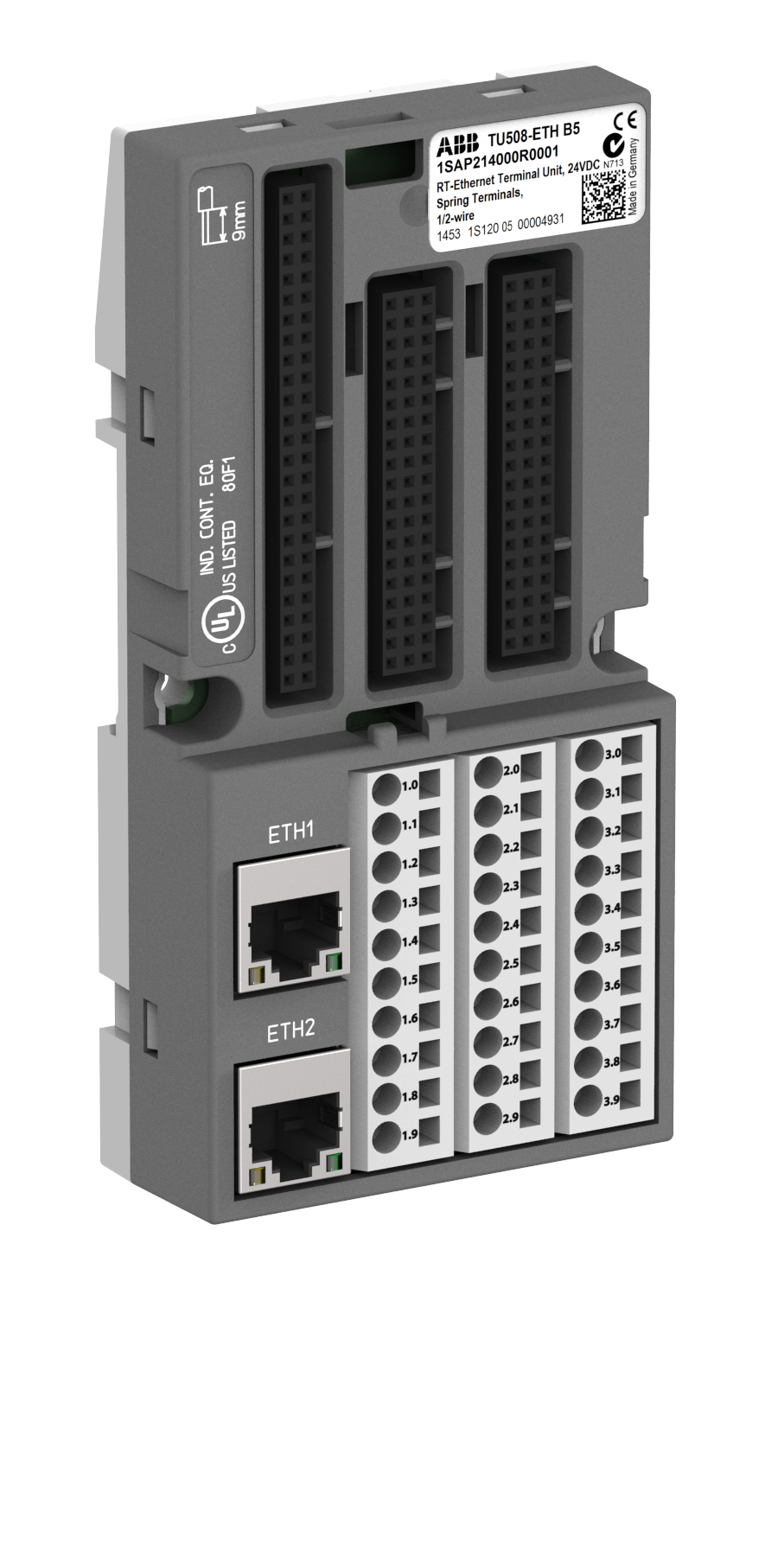 TU508-ETH  ARAYÜZ TERMİNAL ÜNİTESİ ETHERNET PROTOKOLLERİ İÇİN YAYLI TERMİNALLER