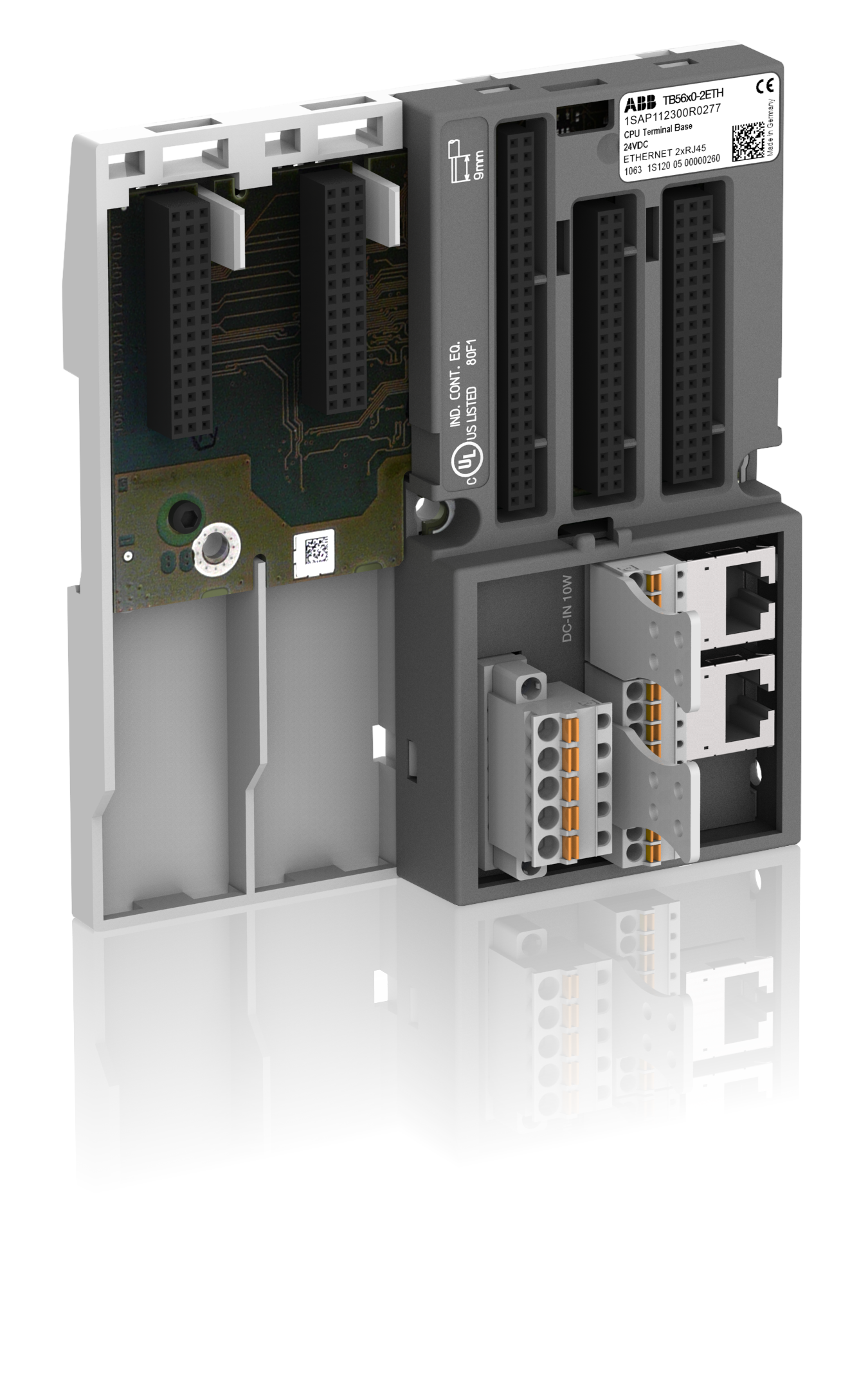 TB5620-2ETH  TERMİNAL TABANI AC500 V3 İÇİN İLETİŞİM MODÜLÜ İÇİN 2 YUVA - 2 ETHERNET ARAYÜZÜ - 1 SERİ ARAYÜZ - 1 CAN ARAYÜZÜ