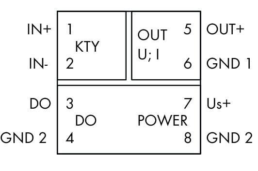 WAGO 857-820   KTY Sensörler İçin Sıcaklık Sinyali Şartlandırıcı Akım ve Gerilim Çıkışı Sinyali DIP Switch ile Konfigürasyon Besleme Gerilimi 24 VDC 6mm Modül Genişliği Açık Gri