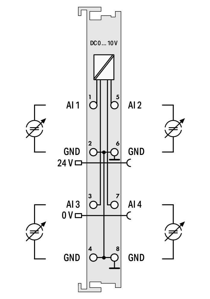 WAGO 750-459 4Kanallı Analog Giriş 0 - 10 VDC Tek Uçlu