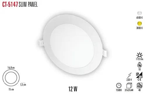 CT-5147G 12W 3200K METAL KASA GÜN IŞIĞI LED PANEL