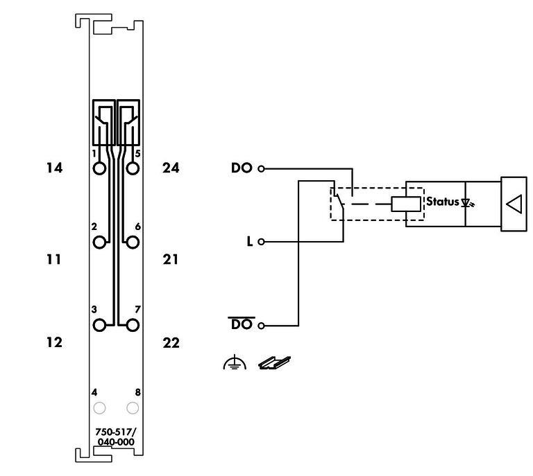 WAGO 750-517/040-000   2 Kanallı Röle Çıkışı 250 VAC 1A 2 Değişken Kontak Aşırı
