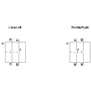 3TY7 561-1AA00 1NA+1NK Yedek Yardımcı Kontak 3TF44/69 için 1 Kontak Sağ-Sol