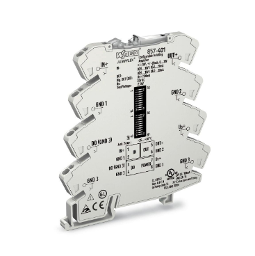 Wago 857-401 İzolasyon kuvvetlendiricisi; Akım ve gerilim girişi sinyali Akım ve gerilim çıkışı sinyali