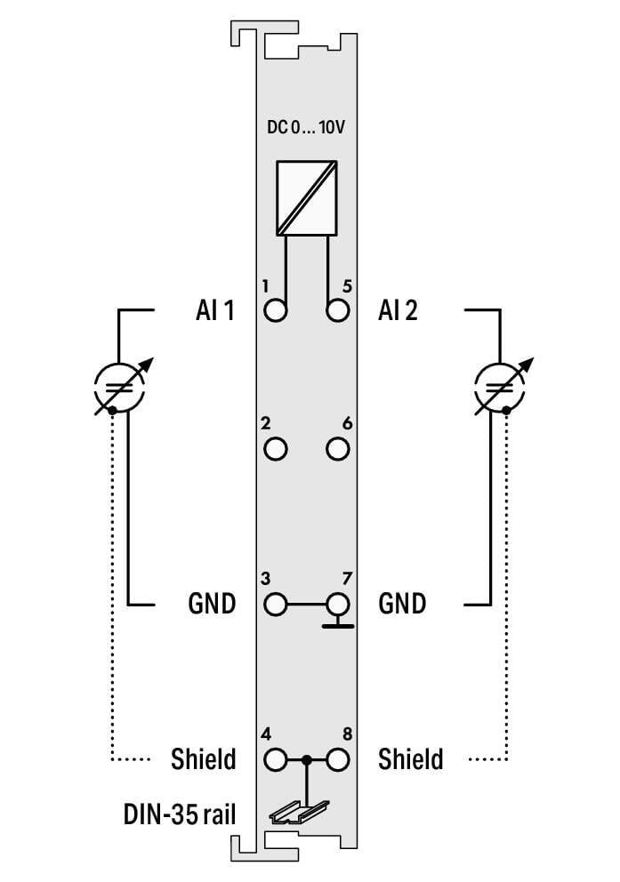 WAGO 750-467 2 Kanallı Analog Giriş 0 - 10 VDC Tek Uçlu