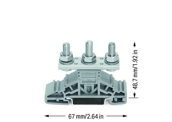 WAGO 885-306  Pabuç Bağlantılı Klemens Dın-Ray 35x15 Ve 35x7.5 İçin 3 Saplama M6 35mm² Gri