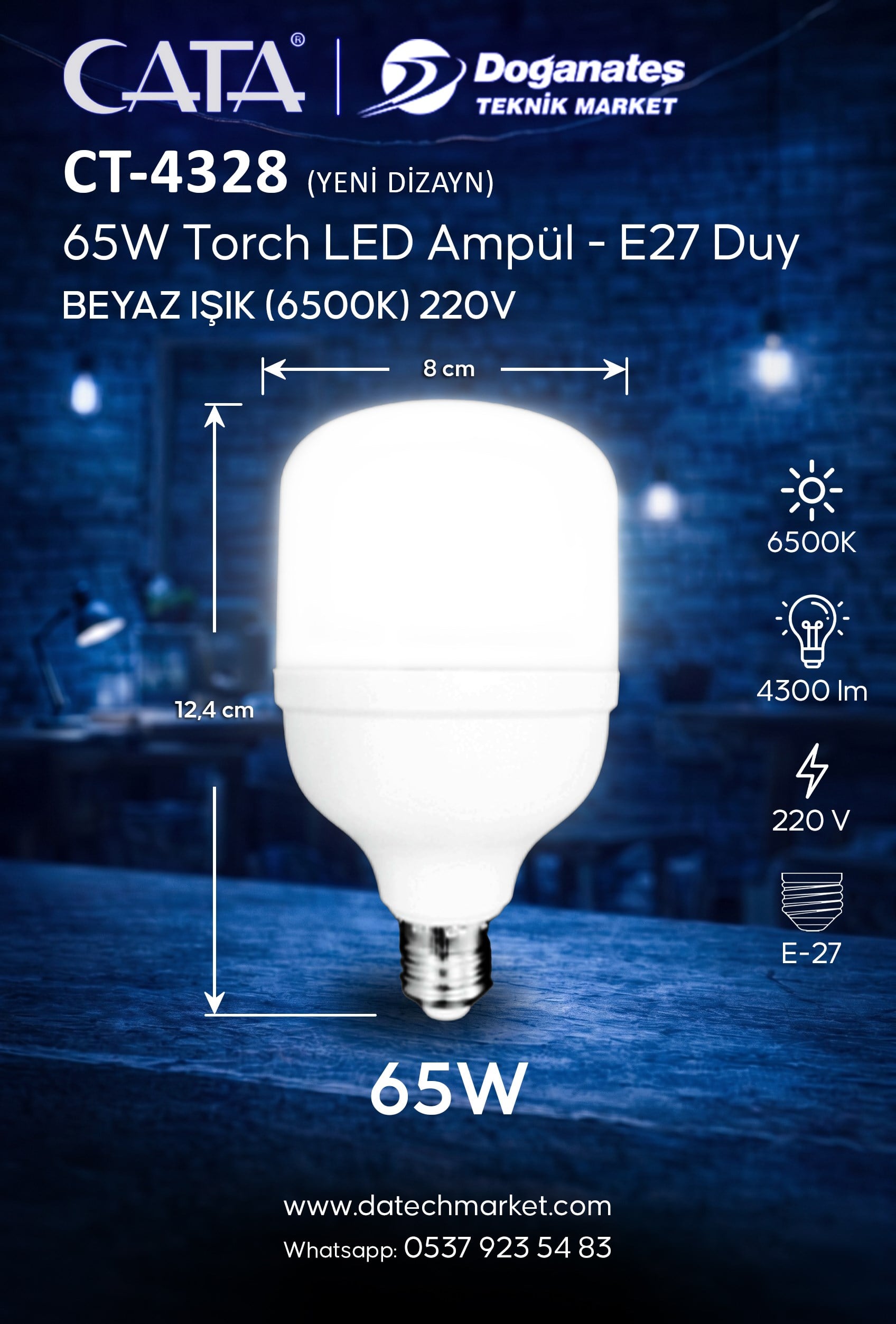 CT 4328B 65W LED AMPUL E27 (BEYAZ IŞIK)