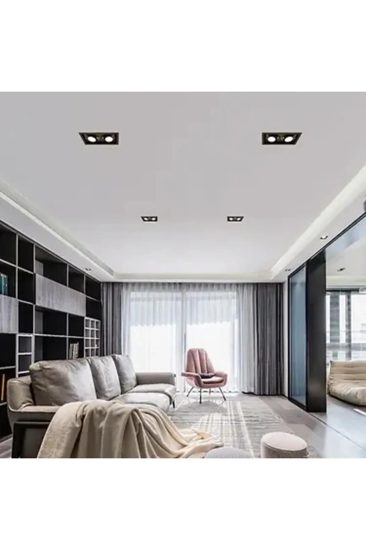 CT 5019 PARS 2Lİ SİYAH DEKORATİF SPOT BOŞ KASA