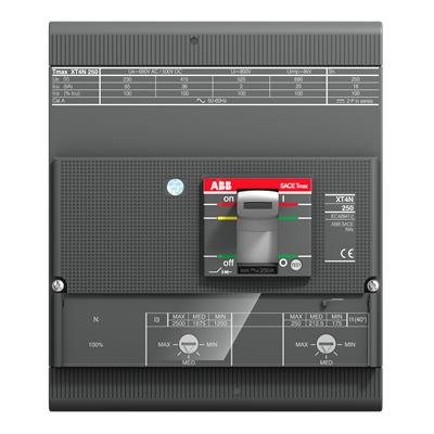 1SDA068362R1 XT4H 250 TMA 200A 70KA 4P Ter. Men. Korumalı Şalter