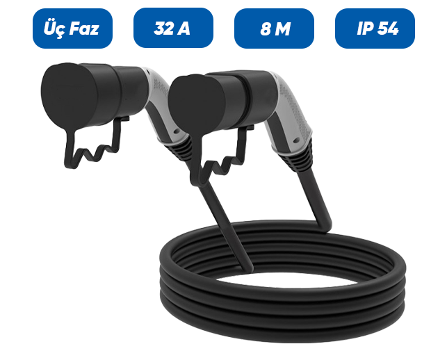 Kablolu Şarj Prizi 8m Trifaze 32A