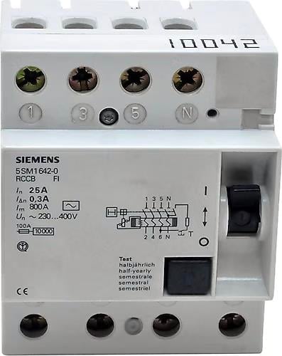 5SM1642-0 4X25A 300mA Tip AC Kaçak Akım Koruma Rölesi