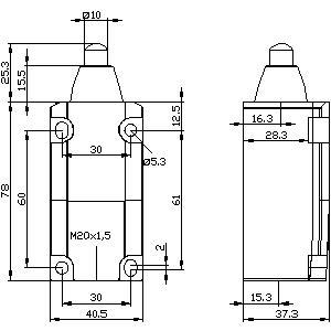 3SE5112-0CC02 1NA+1NK Plastik Nihayet Şalteri 40mm