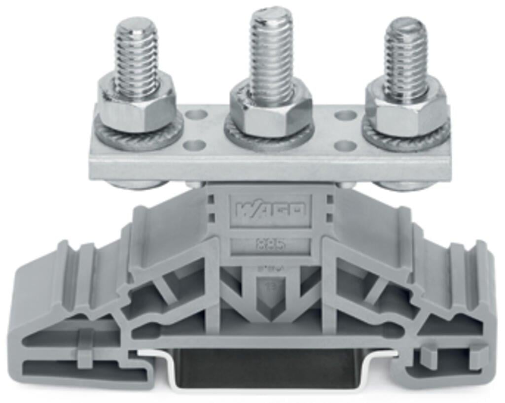WAGO 885-306  Pabuç Bağlantılı Klemens Dın-Ray 35x15 Ve 35x7.5 İçin 3 Saplama M6 35mm² Gri