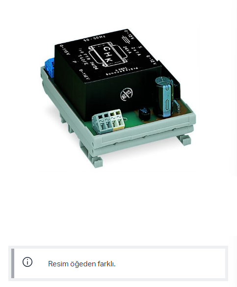 WAGO 288-808 Dengeli Güç Kaynağı Giriş Gerilimi 230 VAC 12 VDC Çıkış Gerilimi 0.5A Çıkış Akımı Montaj Taşıyıcısında 2.50mm²