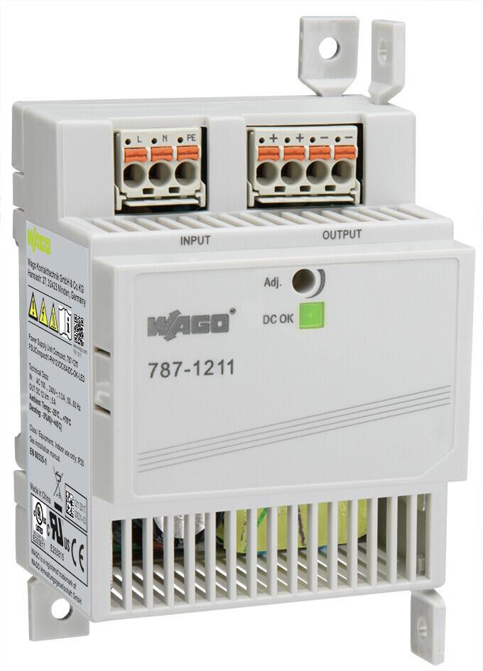 WAGO 787-1211 Anahtarlamalı Mod Güç Kaynağı Kompakt 1 Fazlı 12VDC Çıkış Gerilimi 5A Çıkış Akımı DC-OK LED