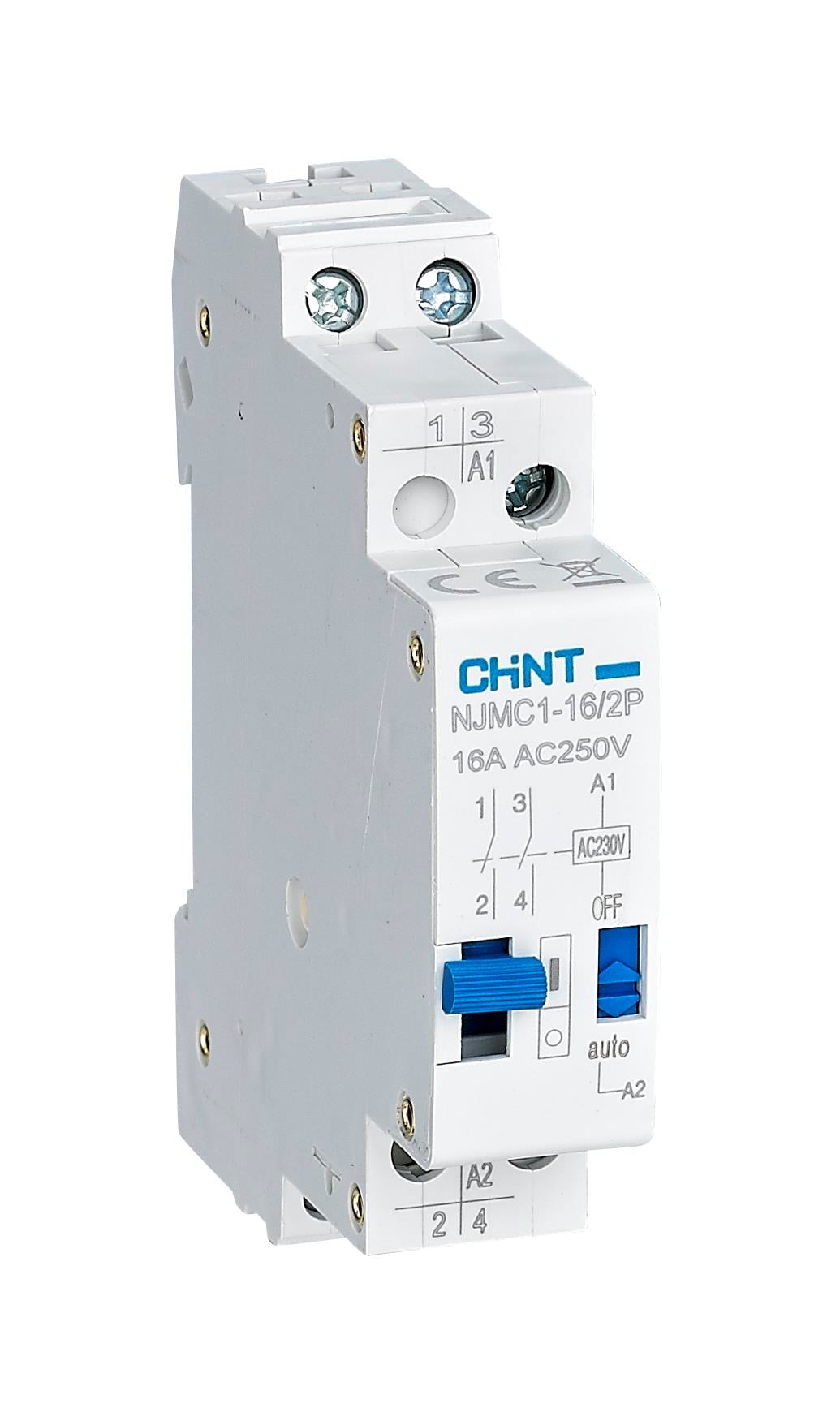 657052 NJMC1 Serisi Darbe Akım Anahtarı 2 Kutuplu 16A 220VAC Bobinli