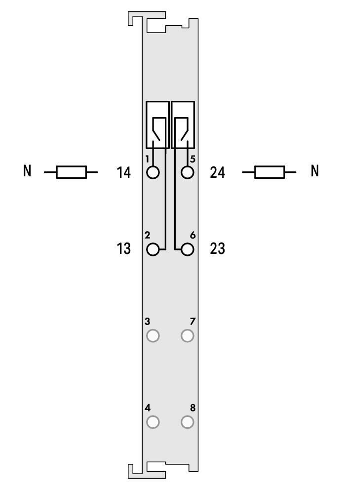 WAGO 750-513/000-001   2 Kanallı Röle Çıkışı 250 VAC 2.0A Potansiyelsiz Güç Köprü Kontaksız 2 Normalde Açık Kontak