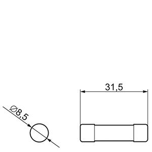 3NW6301-1 6A Silindirik (Kartuş) SİGORTA Ölçü 8X32