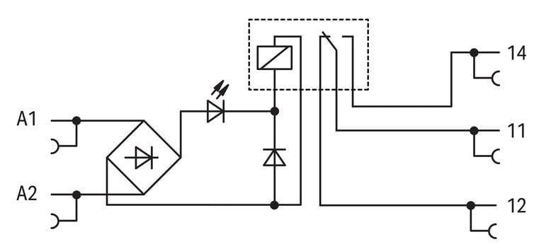 WAGO 857-368   Röle Modülü Nominal Giriş Gerilimi 230V AC/DC 1 Değişken Kontak Sınırlayıcı Sürekli Akım 6A Altın Kontaklı Sarı Durum Göstergesi Modül Genişliği 6mm 2.50mm² Gri