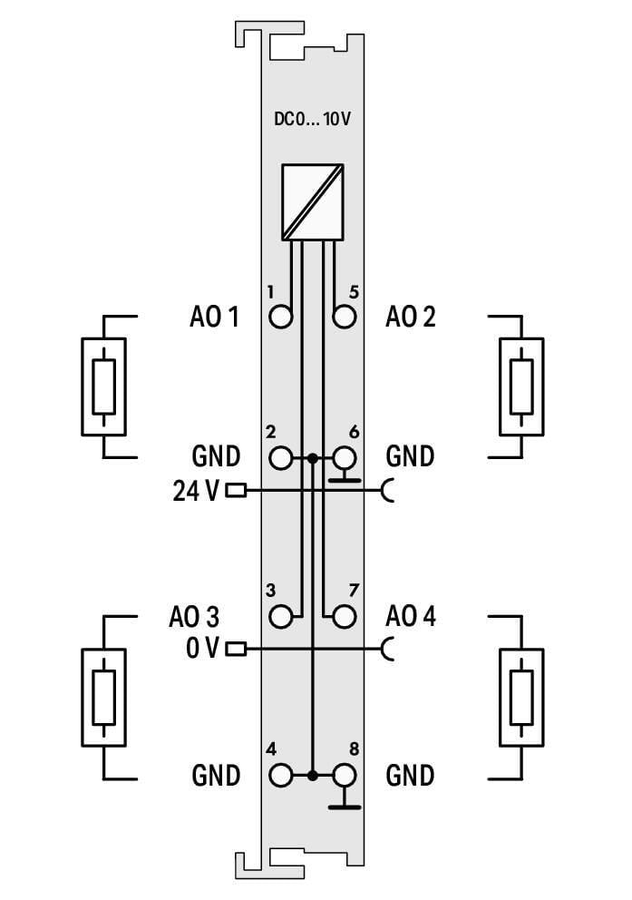 WAGO 750-559 4 Kanallı Analog Çıkış 0 - 10 VDC